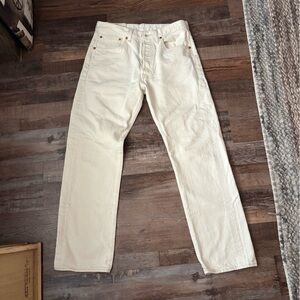 Levi's Cream Straight-Leg Jeans